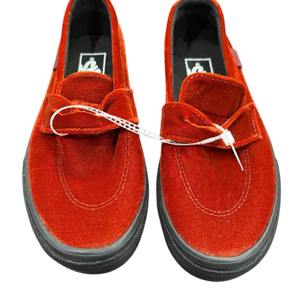 Womens Vans Style 53 Penny Loafers Shoes Sz 5 New Red Velvet VGC 507452